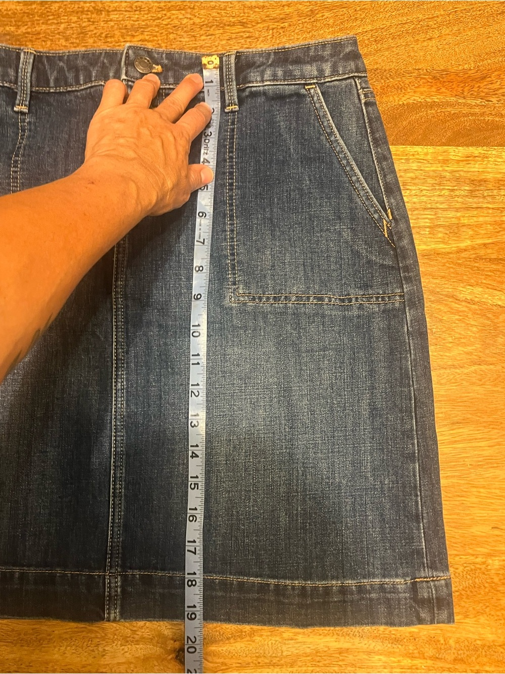 Talbots Dark Blue Denim Button-Front Mini Skirt - Picture 4 of 8